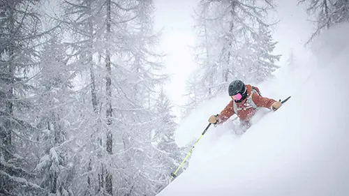 Guide exploring Niseko United mountain terrain with private lesson guests